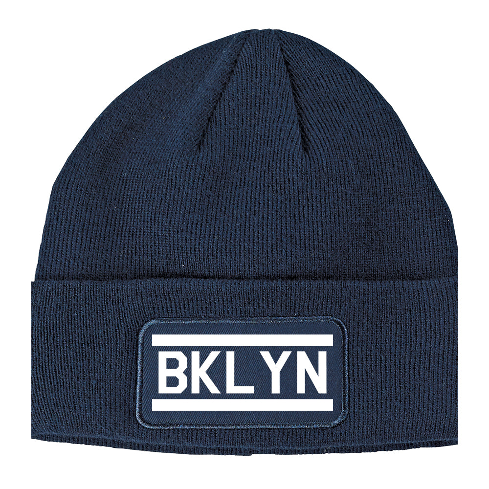 BKLYN Brooklyn Winter Knit Adult Beanie Hat Navy Blue