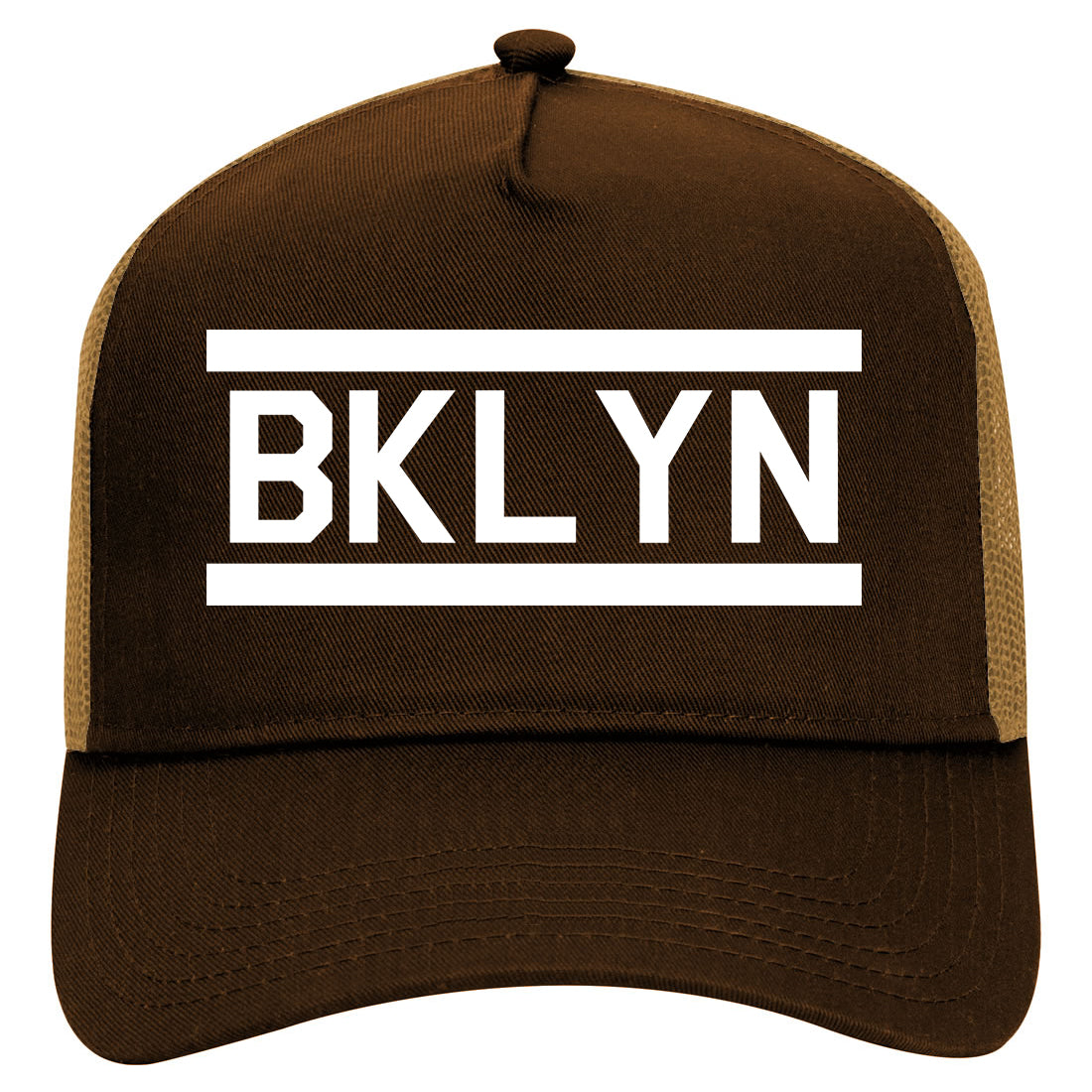 BKLYN Brooklyn Mens Mesh Trucker Hat Brown