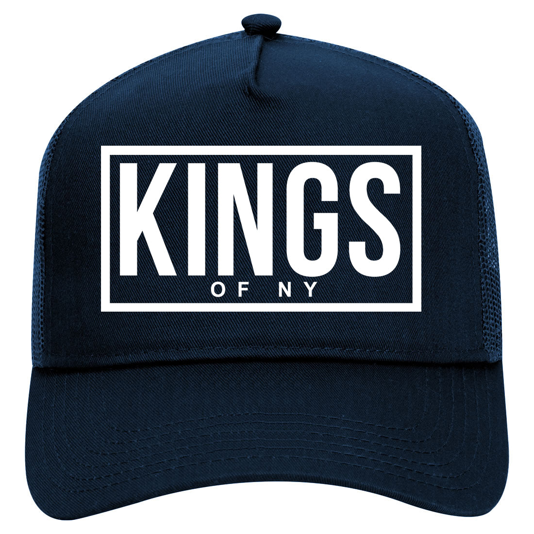 BLOCK Loog Mens Mesh Trucker Hat Navy Blue