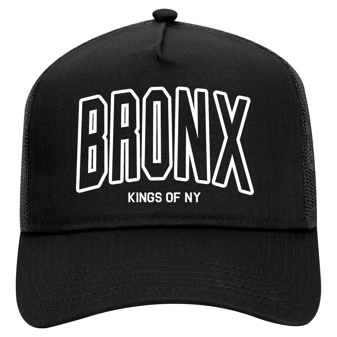 BRONX College Outline Mens Mesh Trucker Hat Black
