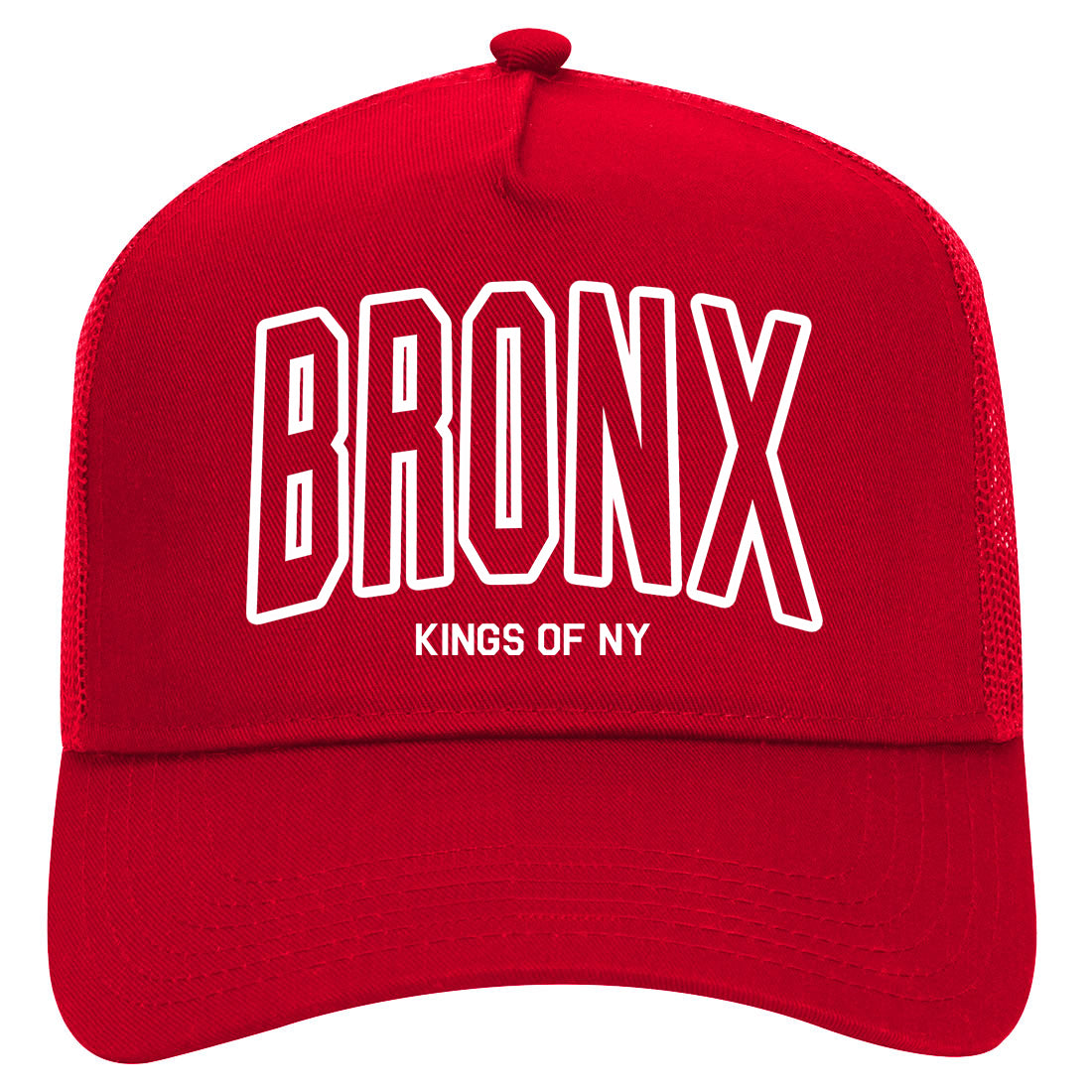 BRONX College Outline Mens Mesh Trucker Hat Red