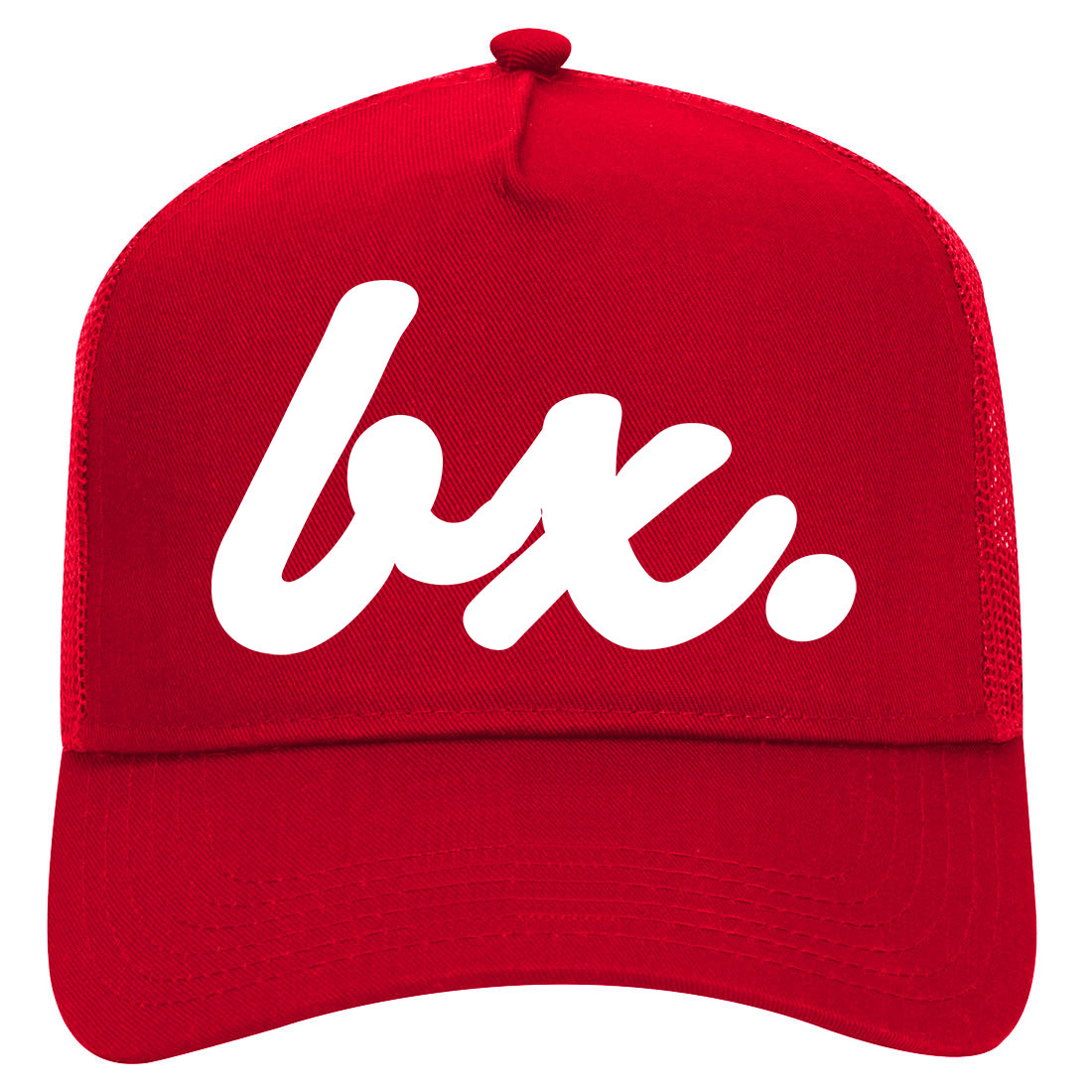BX Script The Bronx NY Mens Mesh Trucker Hat Red