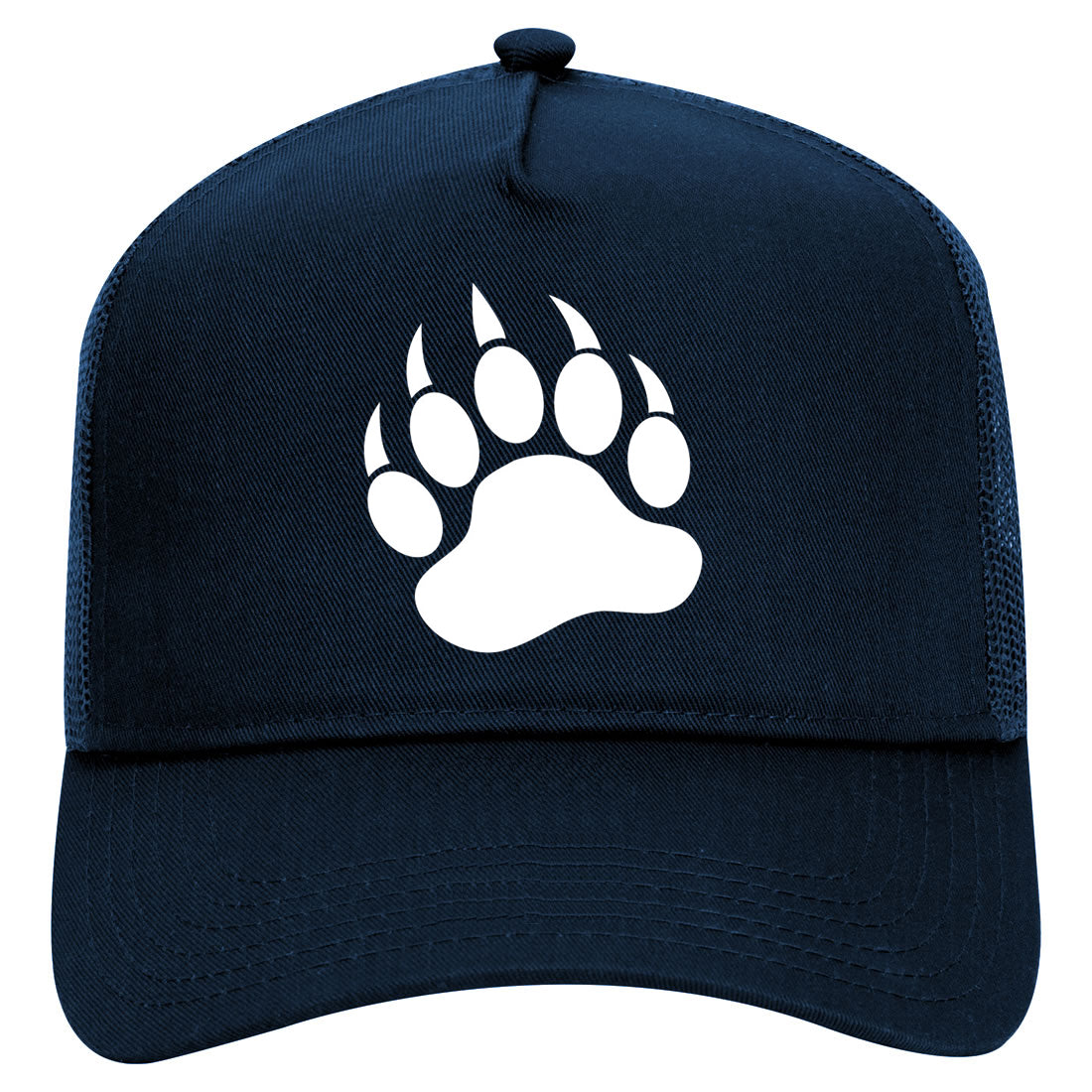 Bear Paws Mens Mesh Trucker Hat Navy Blue