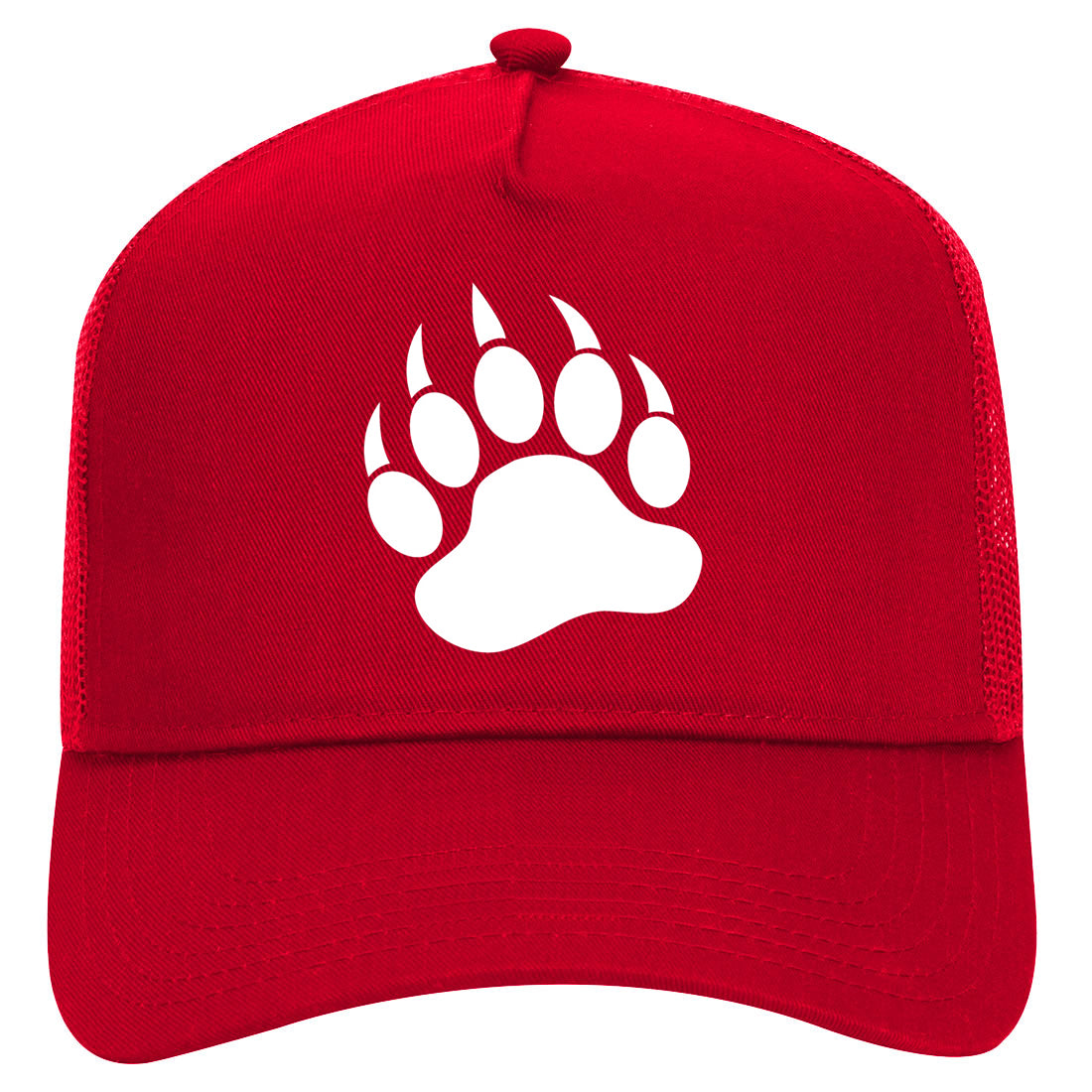 Bear Paws Mens Mesh Trucker Hat Red