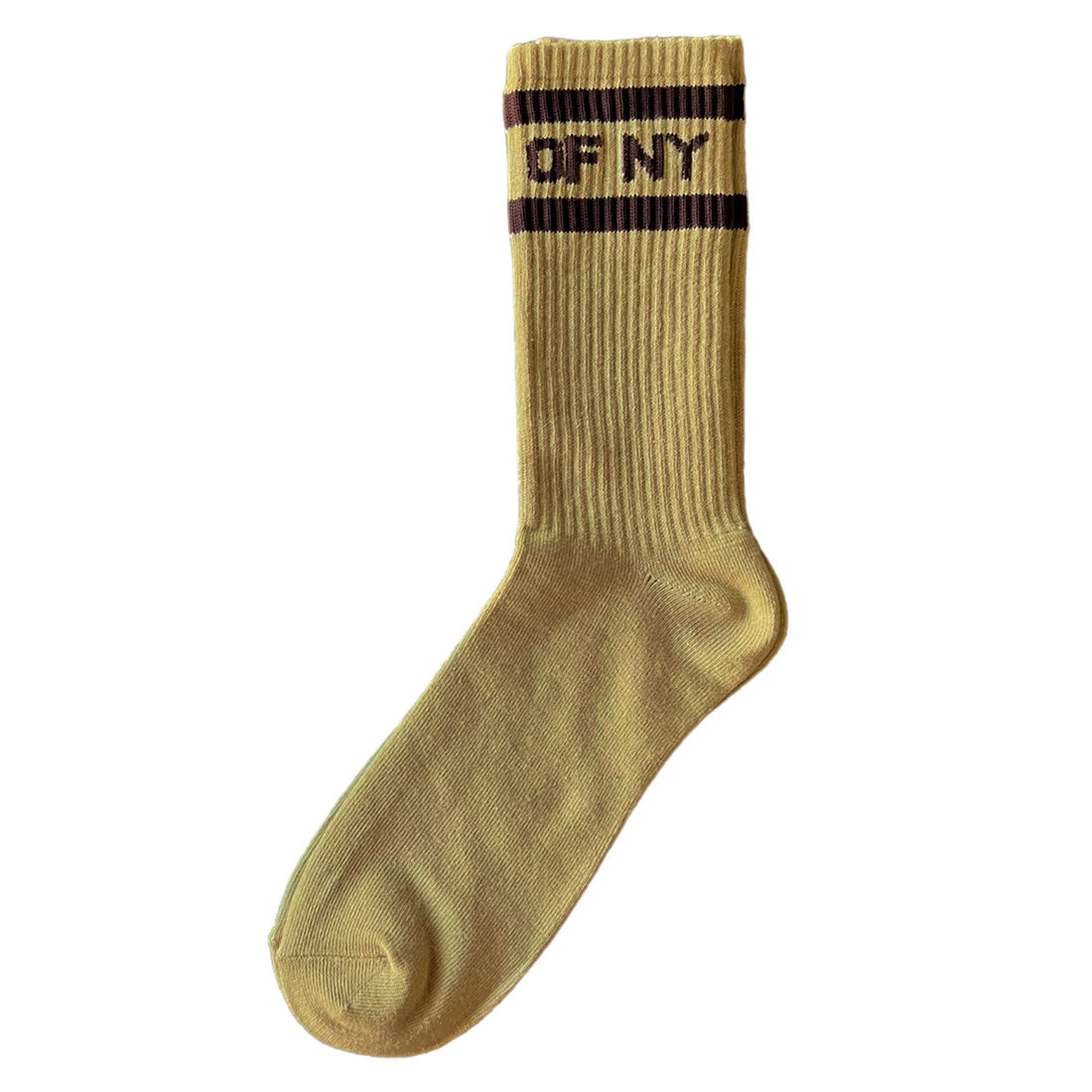 Beige and Brown Logo Men's Striped Socks