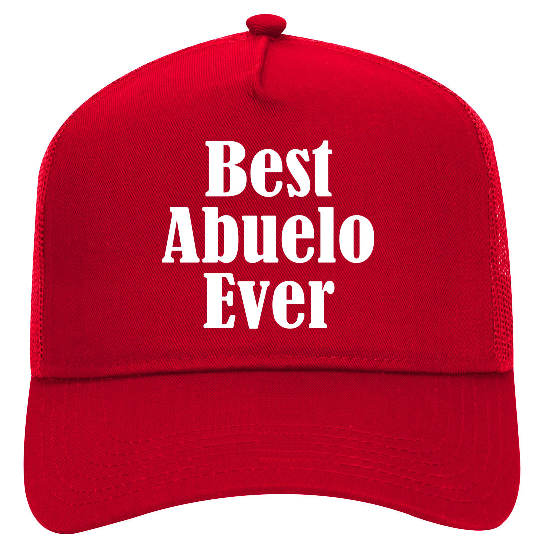Best Abuelo Ever Grandpa Spanish Fathers Day Mens Mesh Trucker Hat Red