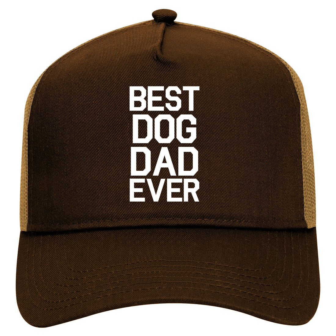 Best Dog Dad Ever Mens Mesh Trucker Hat Brown
