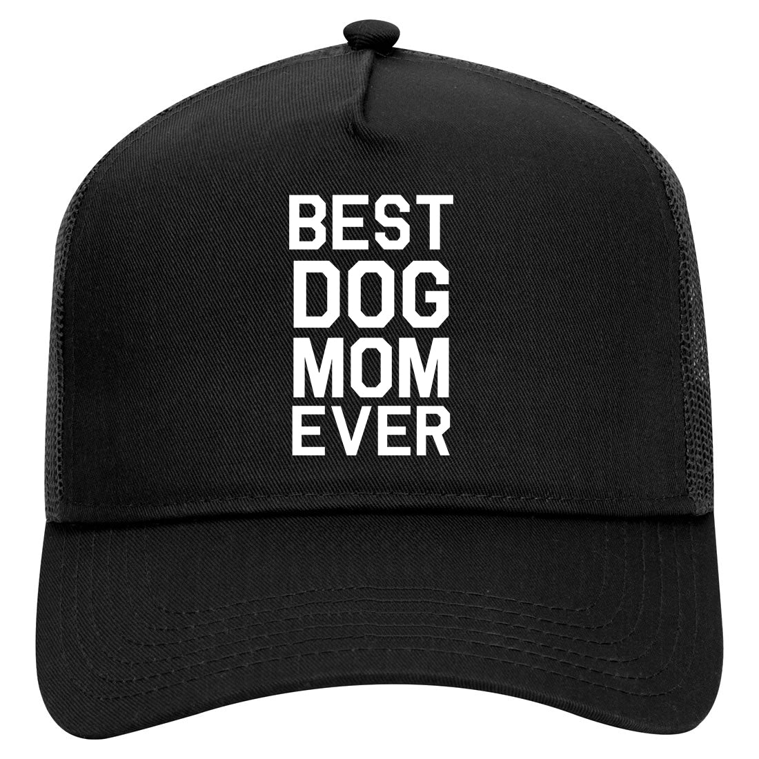Best Dog Mom Ever Mens Mesh Trucker Hat Black
