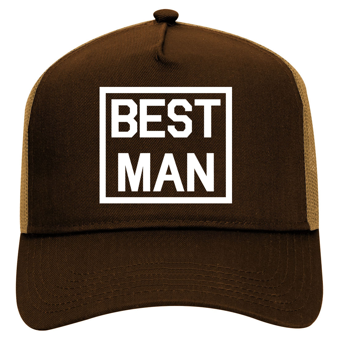 Best Man Bachelor Party Mens Mesh Trucker Hat Brown