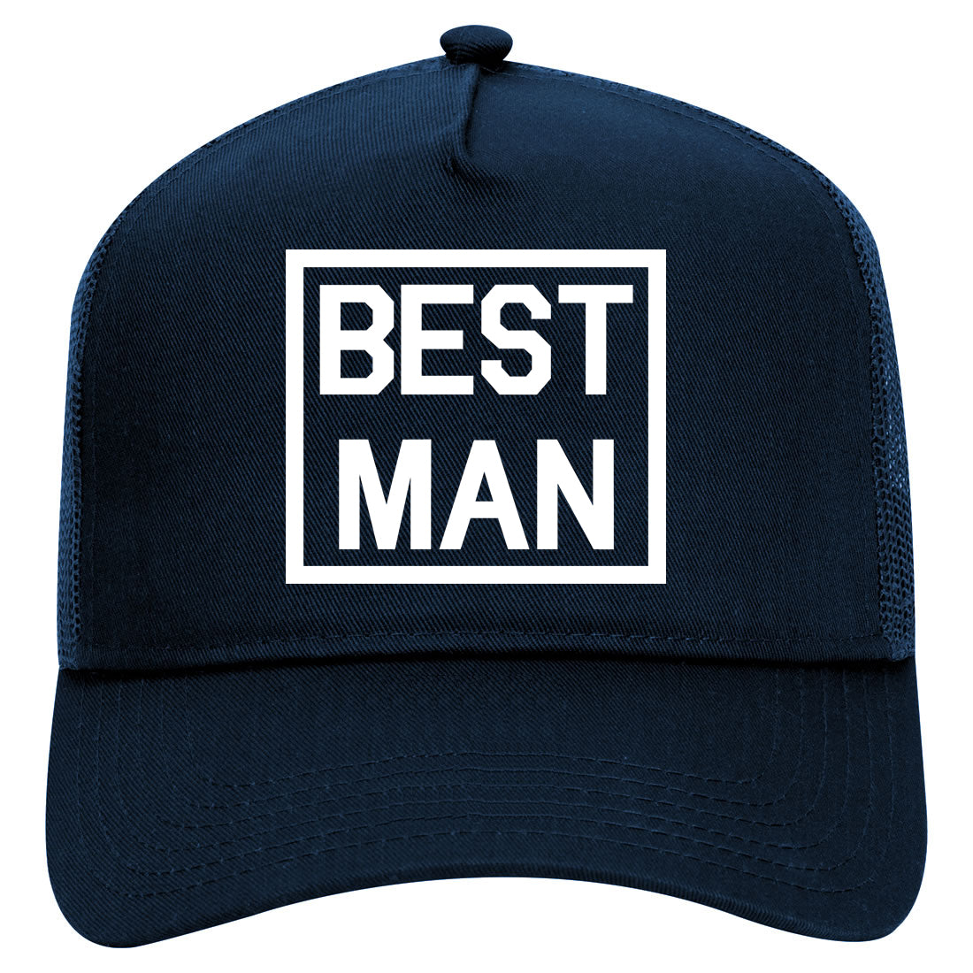 Best Man Bachelor Party Mens Mesh Trucker Hat Navy Blue