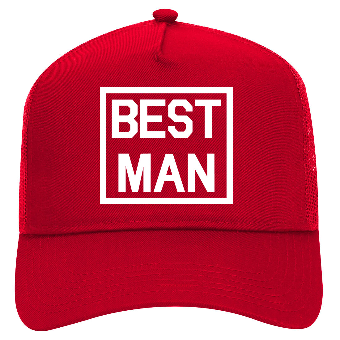 Best Man Bachelor Party Mens Mesh Trucker Hat Red