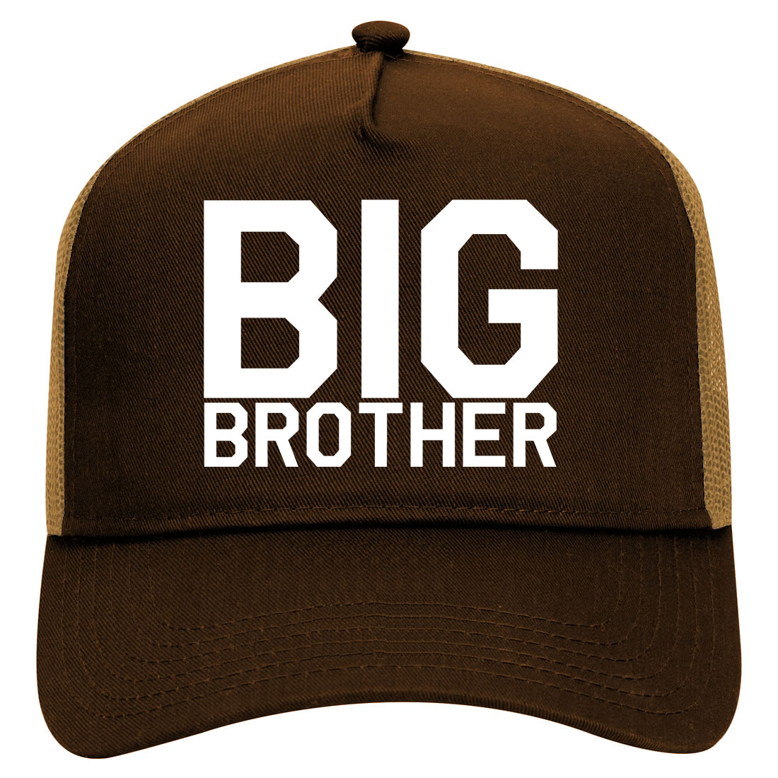 Big Brother Mens Mesh Trucker Hat Brown