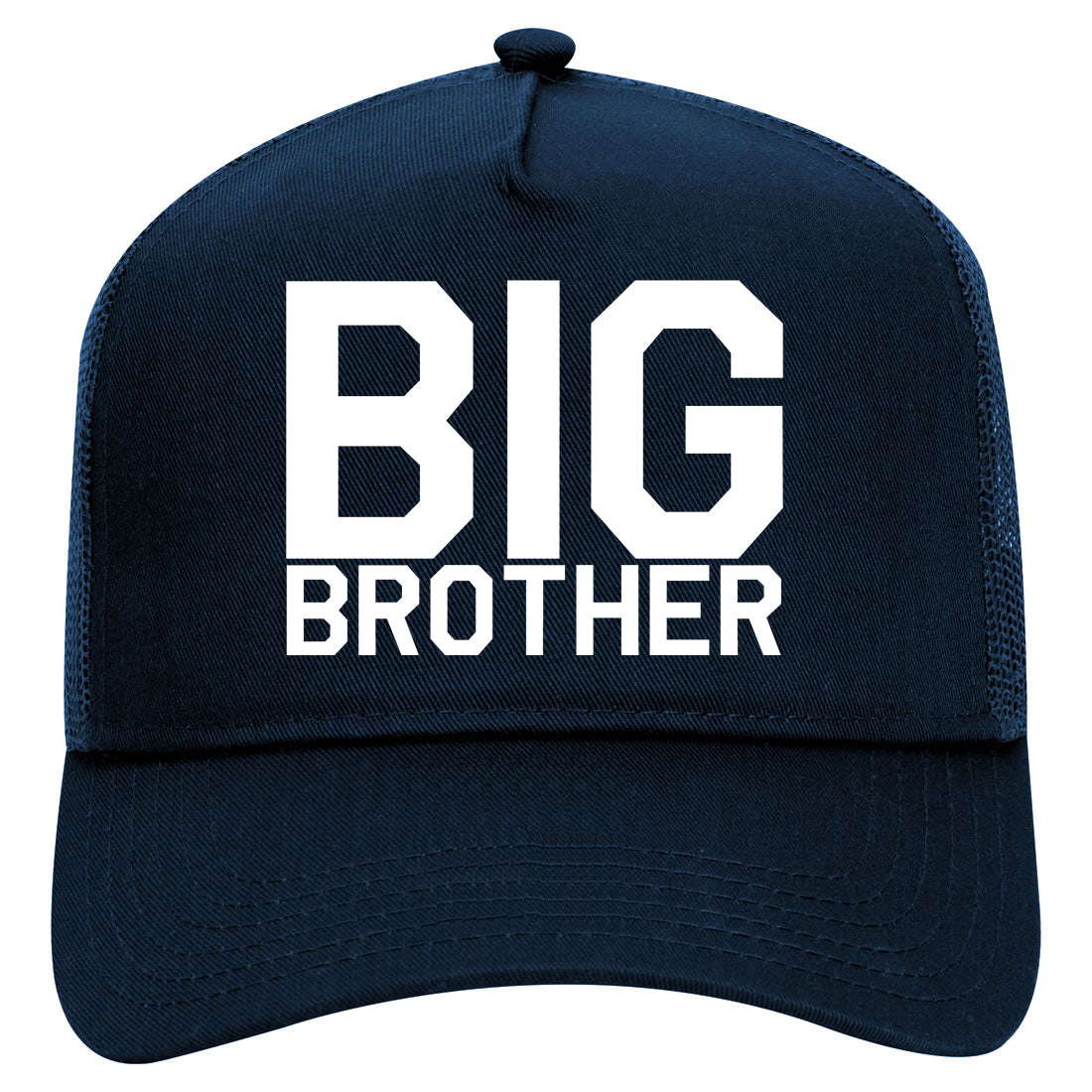 Big Brother Mens Mesh Trucker Hat Navy Blue
