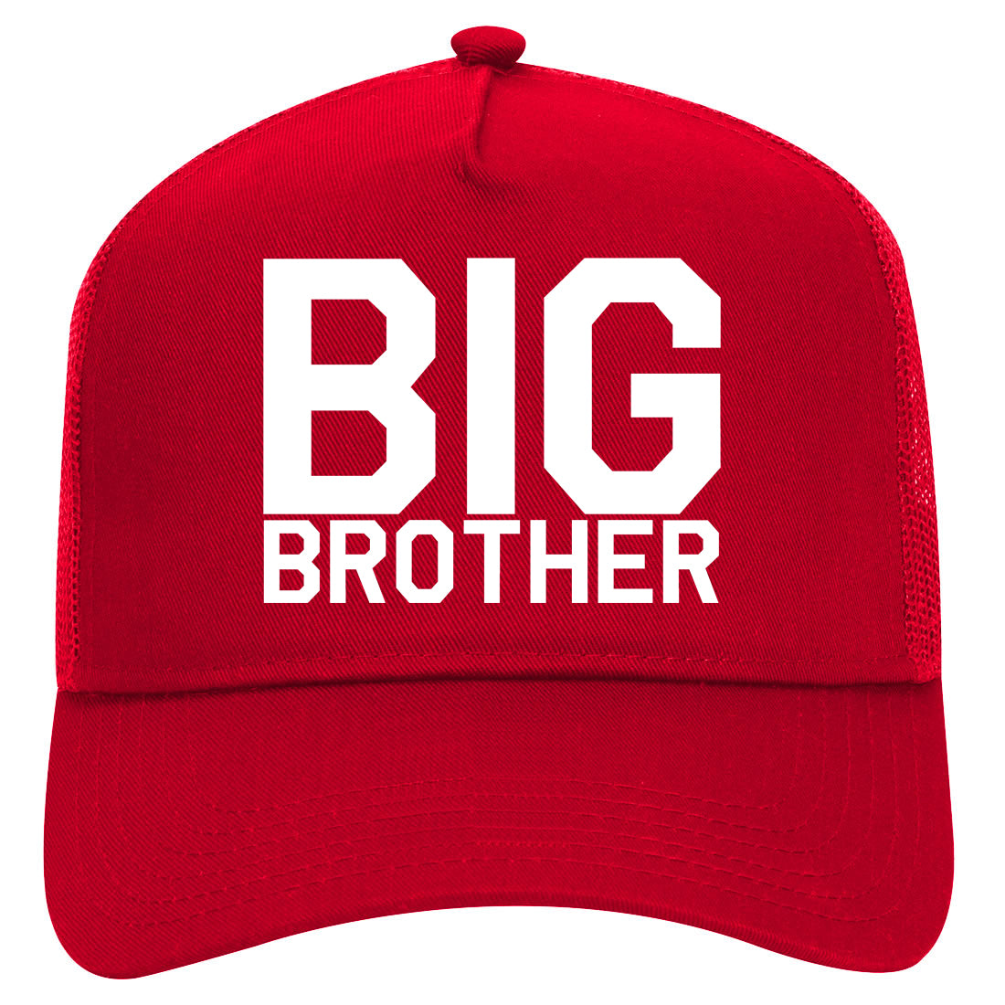 Big Brother Mens Mesh Trucker Hat Red