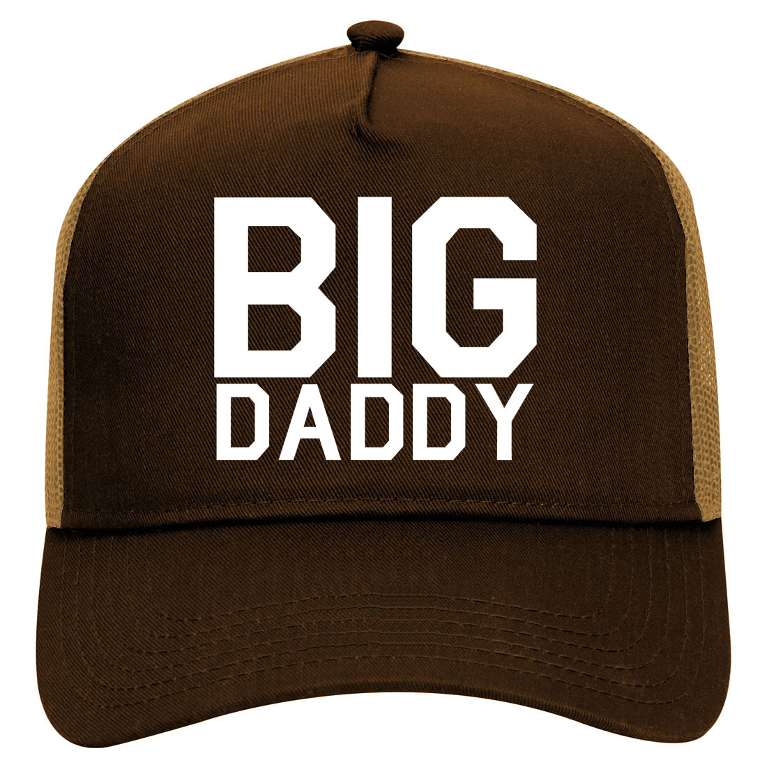 Big Daddy Mens Mesh Trucker Hat Brown