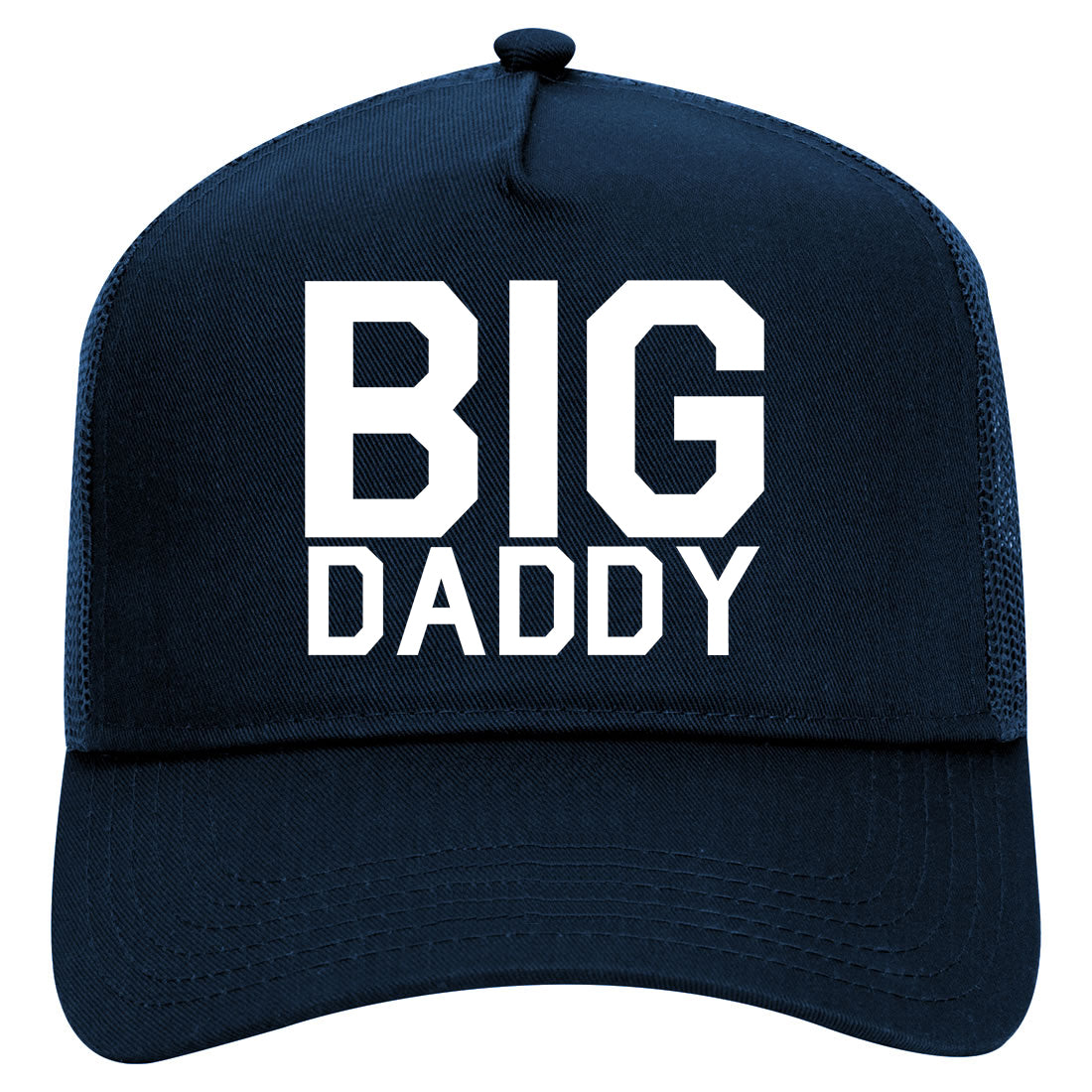 Big Daddy Mens Mesh Trucker Hat Navy Blue