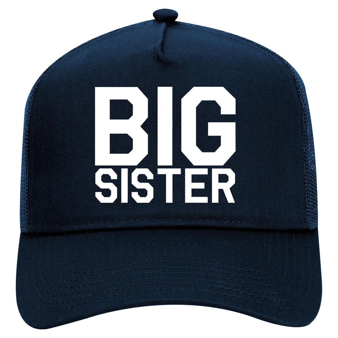 Big Sister Mens Mesh Trucker Hat Navy Blue