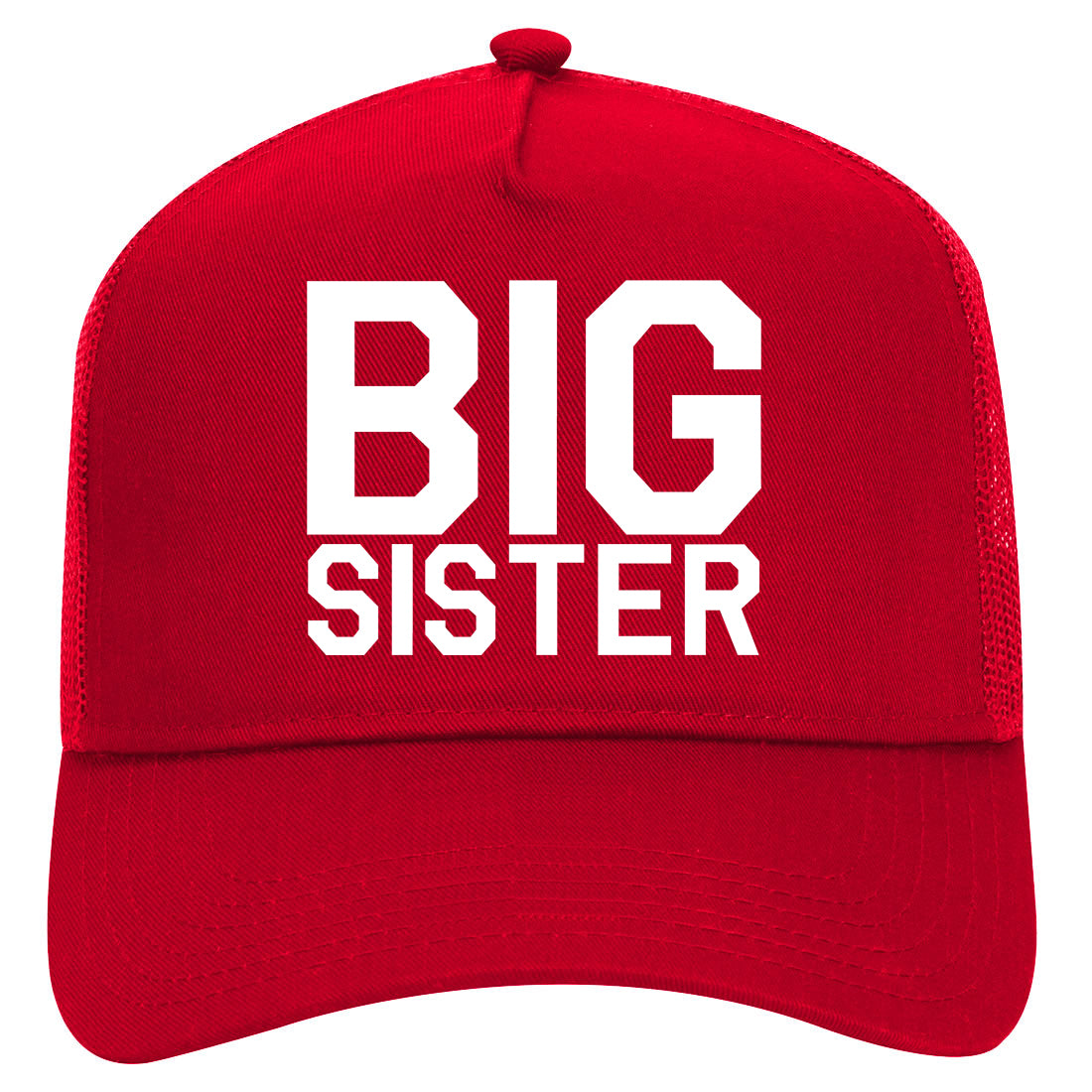 Big Sister Mens Mesh Trucker Hat Red