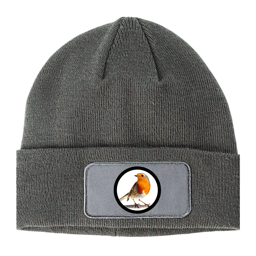 Bird Winter Knit Adult Beanie Hat Grey