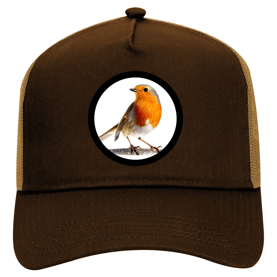 Bird Mens Mesh Trucker Hat Brown
