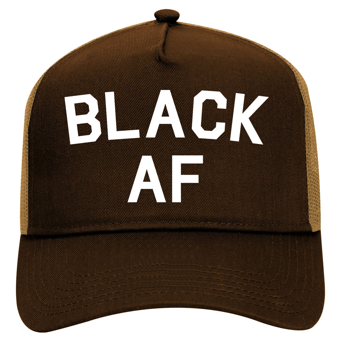 Black AF Mens Mesh Trucker Hat Brown