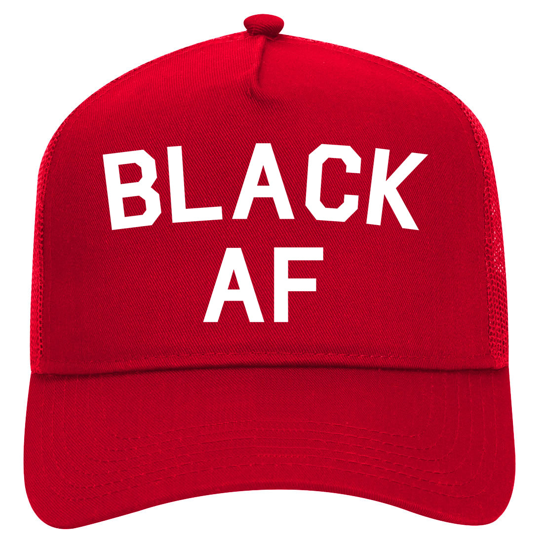Black AF Mens Mesh Trucker Hat Red