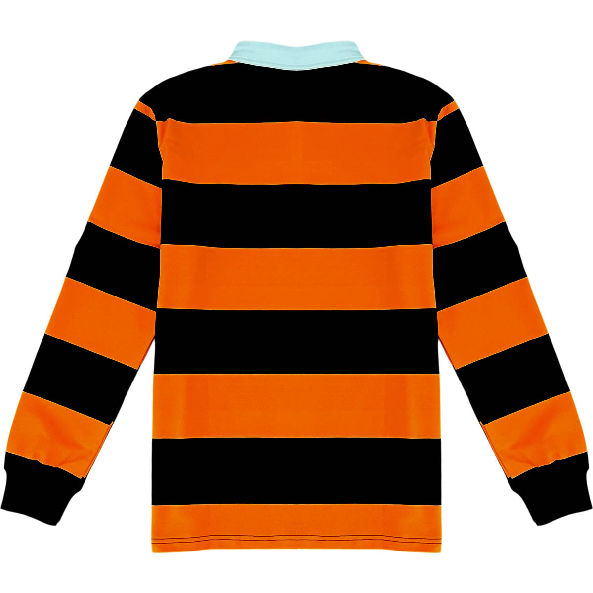Black And Orange Striped Men's Rugby Shirt | Long Sleeve Vintage