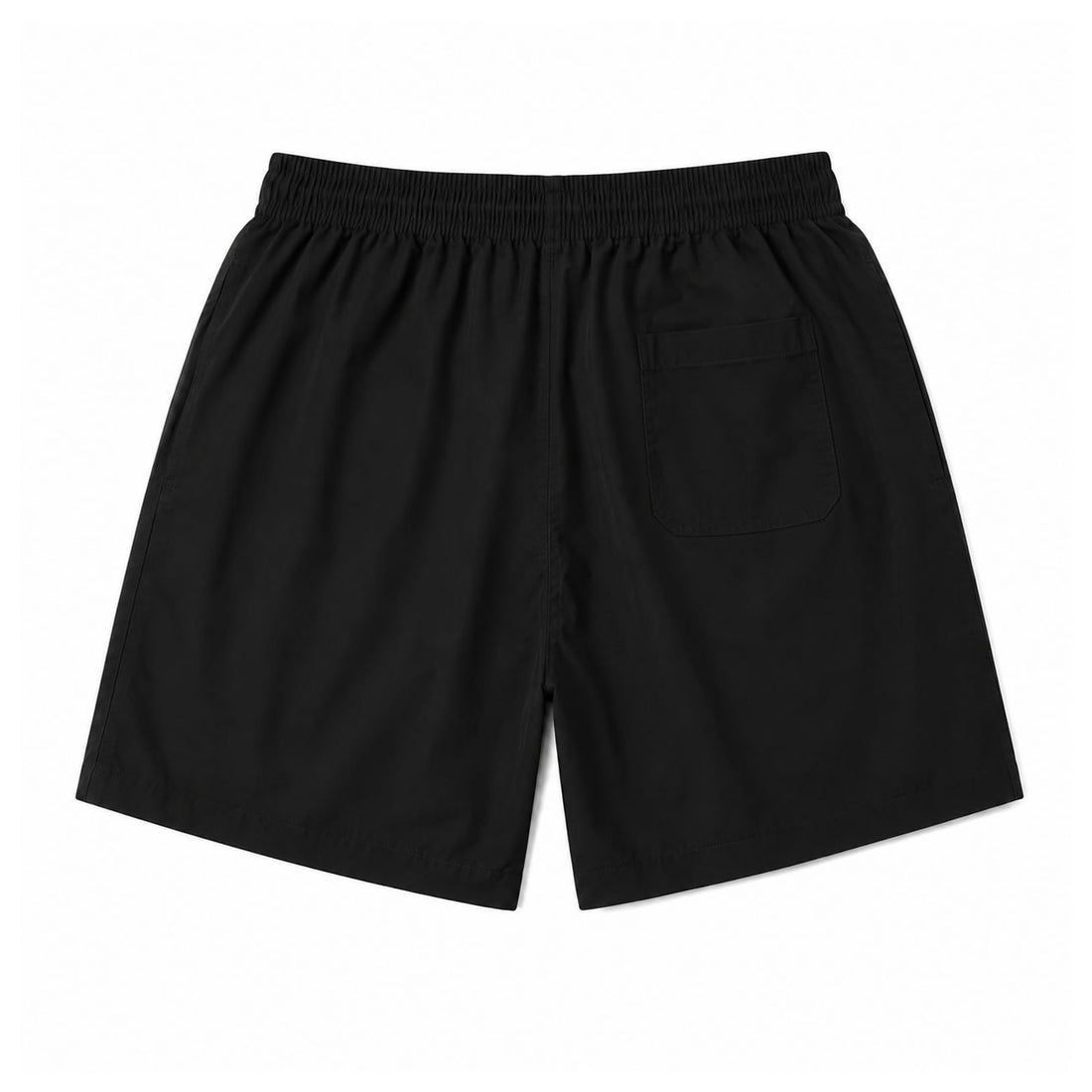 Black Men's Casual Woven Drawstring Shorts Back Pocket