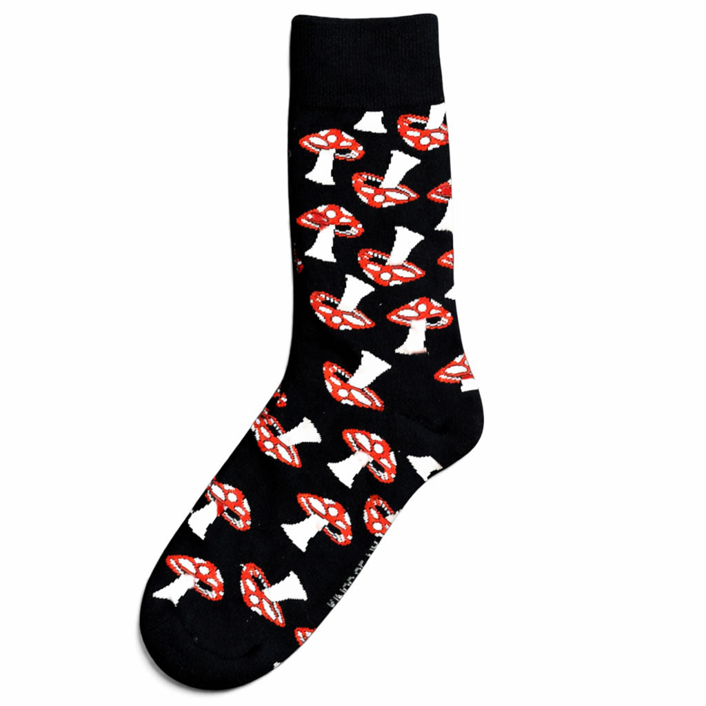 Black Mushroom Men's Crew Socks