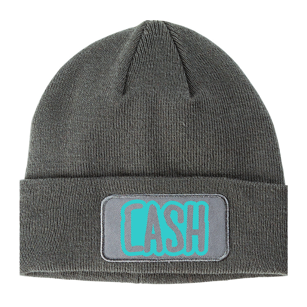 Blue CASH Winter Knit Adult Beanie Hat Grey