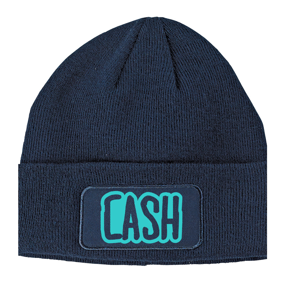 Blue CASH Winter Knit Adult Beanie Hat Navy Blue