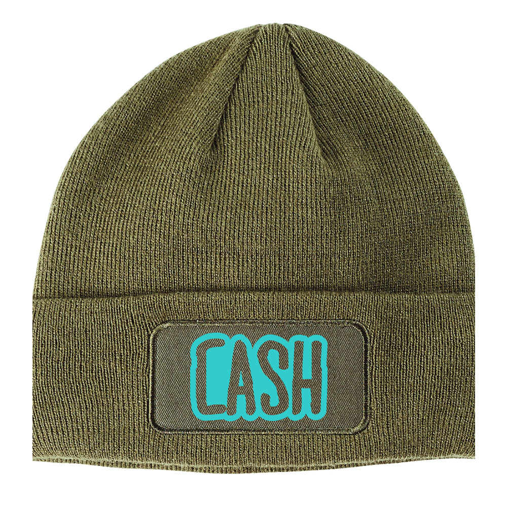 Blue CASH Winter Knit Adult Beanie Hat Olive Green