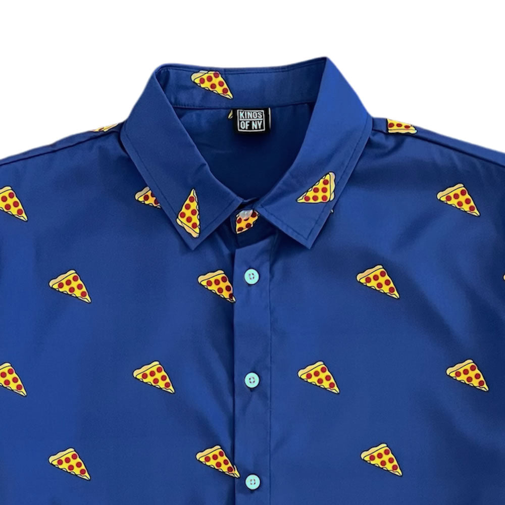 pizza dress shirt Delicious White Pizza The Background Color Men's Golf Hawaiian Shirts Button Down Shirt 2XL