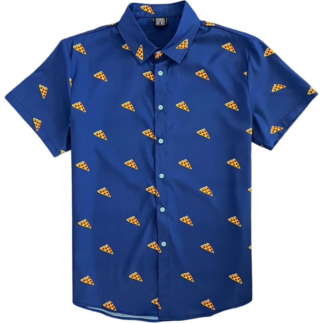 Pizza Print Men’s Short Sleeve Button Down Shirt