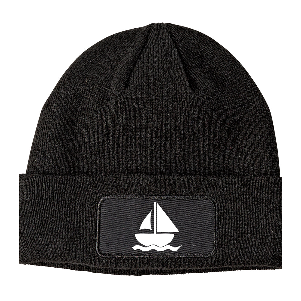 Boat Captain Winter Knit Adult Beanie Hat Black