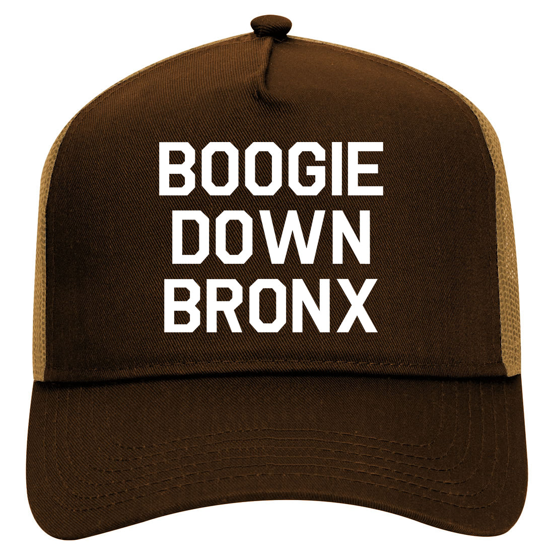 Boogie Down Bronx Mens Mesh Trucker Hat Brown