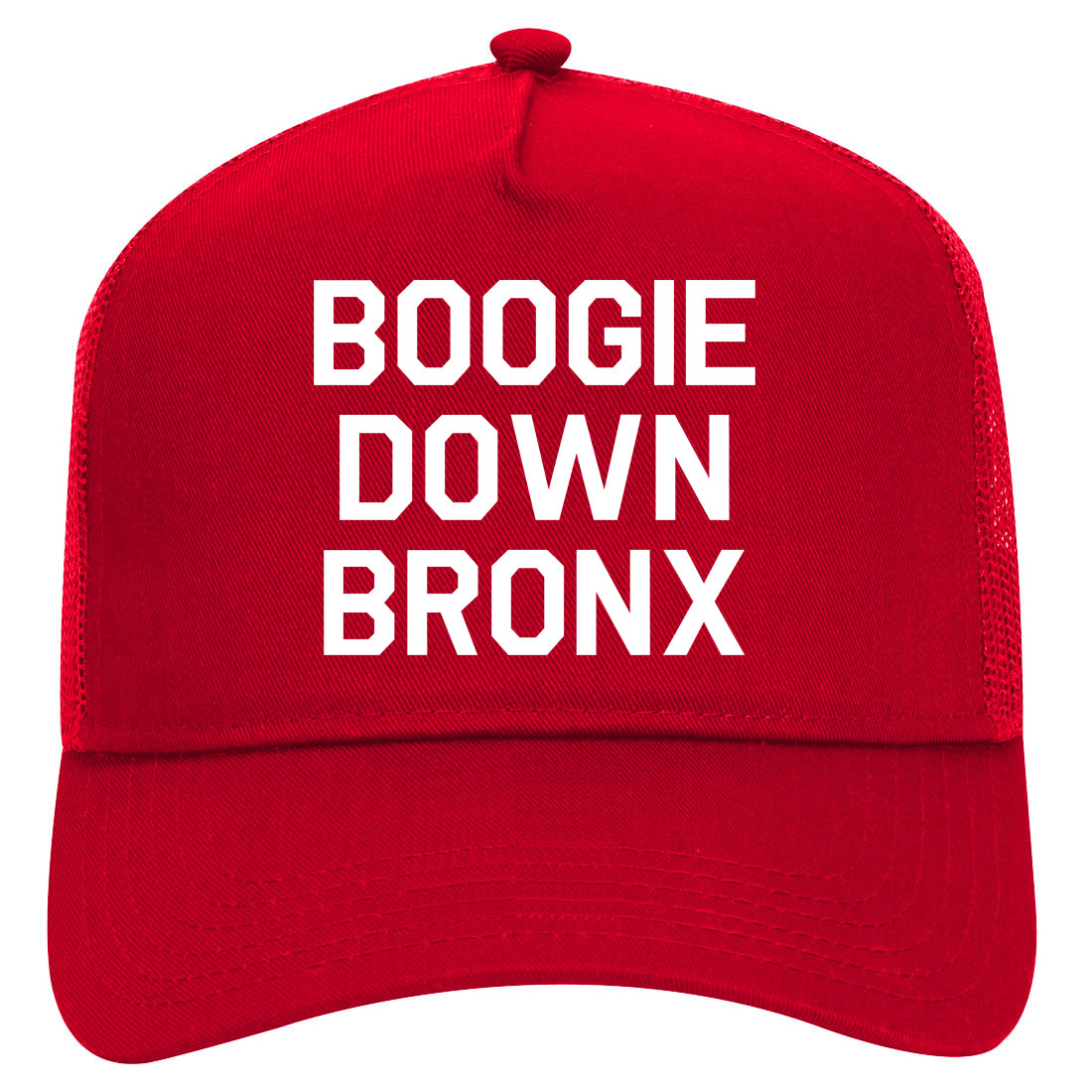 Boogie Down Bronx Mens Mesh Trucker Hat Red