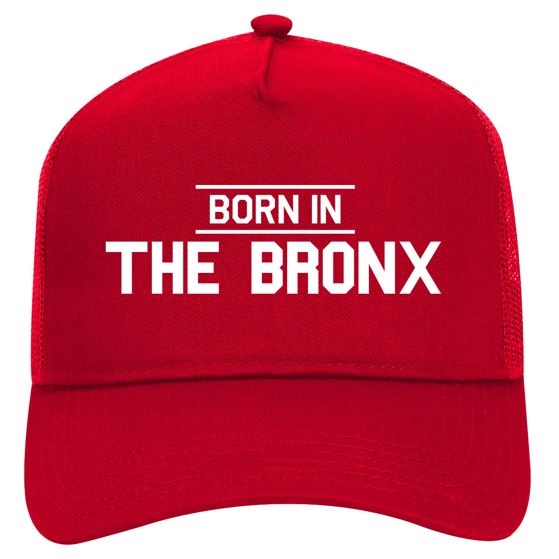 Born In The Bronx NY Mens Mesh Trucker Hat Red