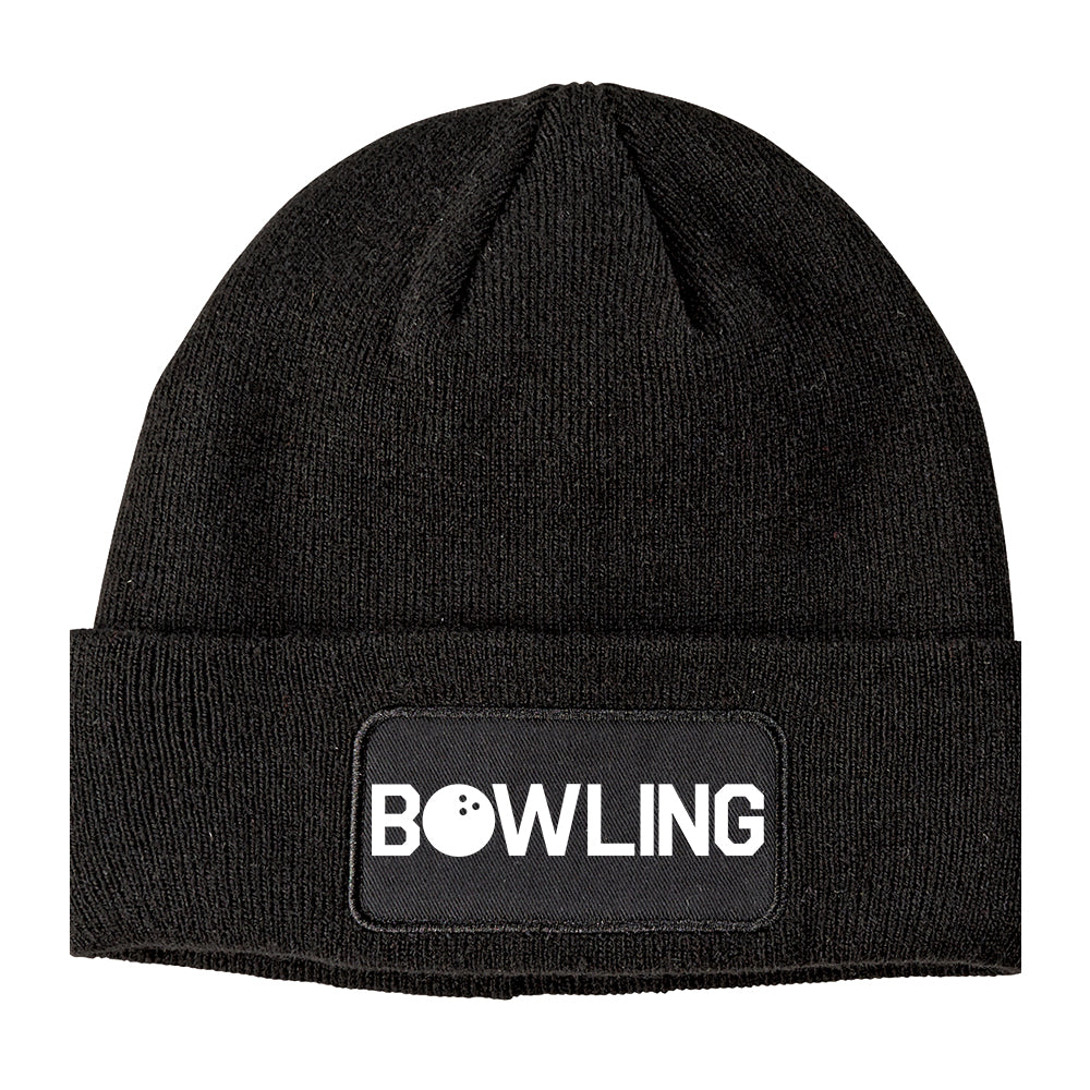 Bowling Winter Knit Adult Beanie Hat Black