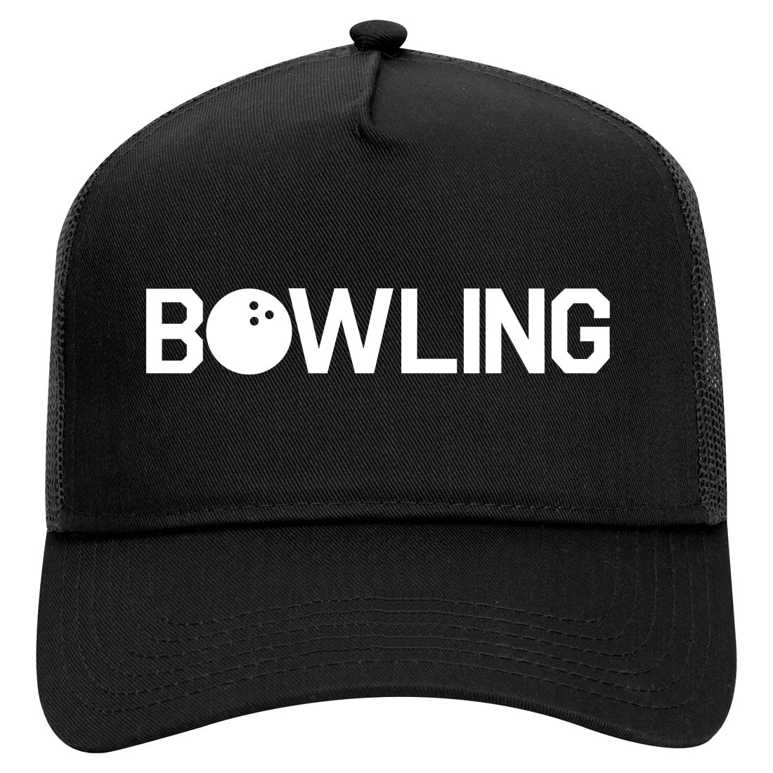 Bowling Mens Mesh Trucker Hat Black