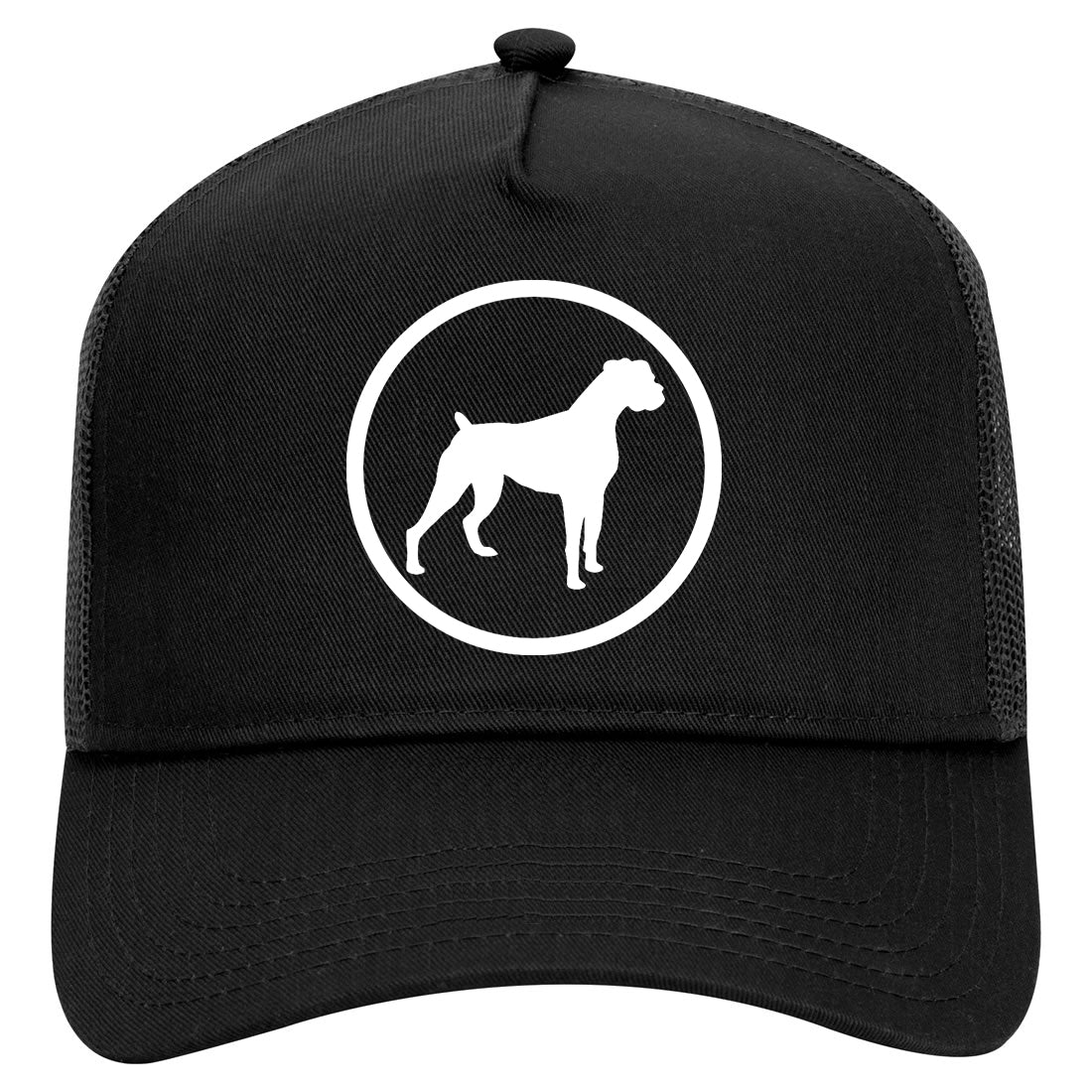 Boxer Dog Breed Mens Mesh Trucker Hat Black