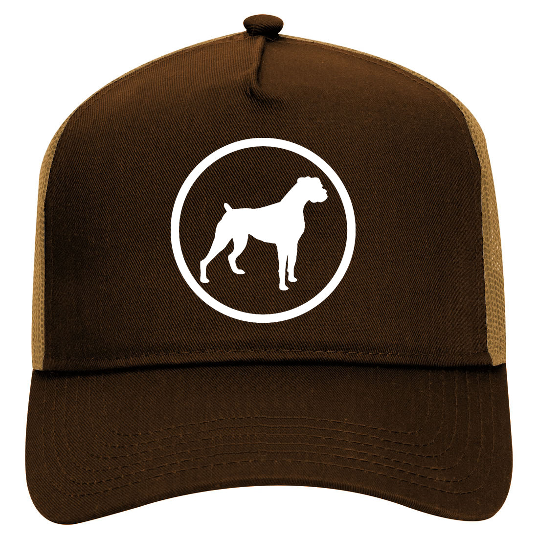 Boxer Dog Breed Mens Mesh Trucker Hat Brown