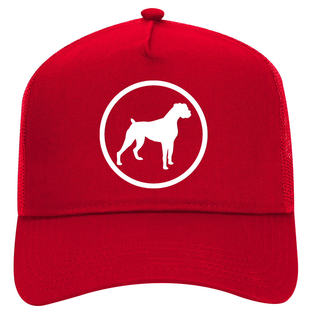 Boxer Dog Breed Mens Mesh Trucker Hat Red