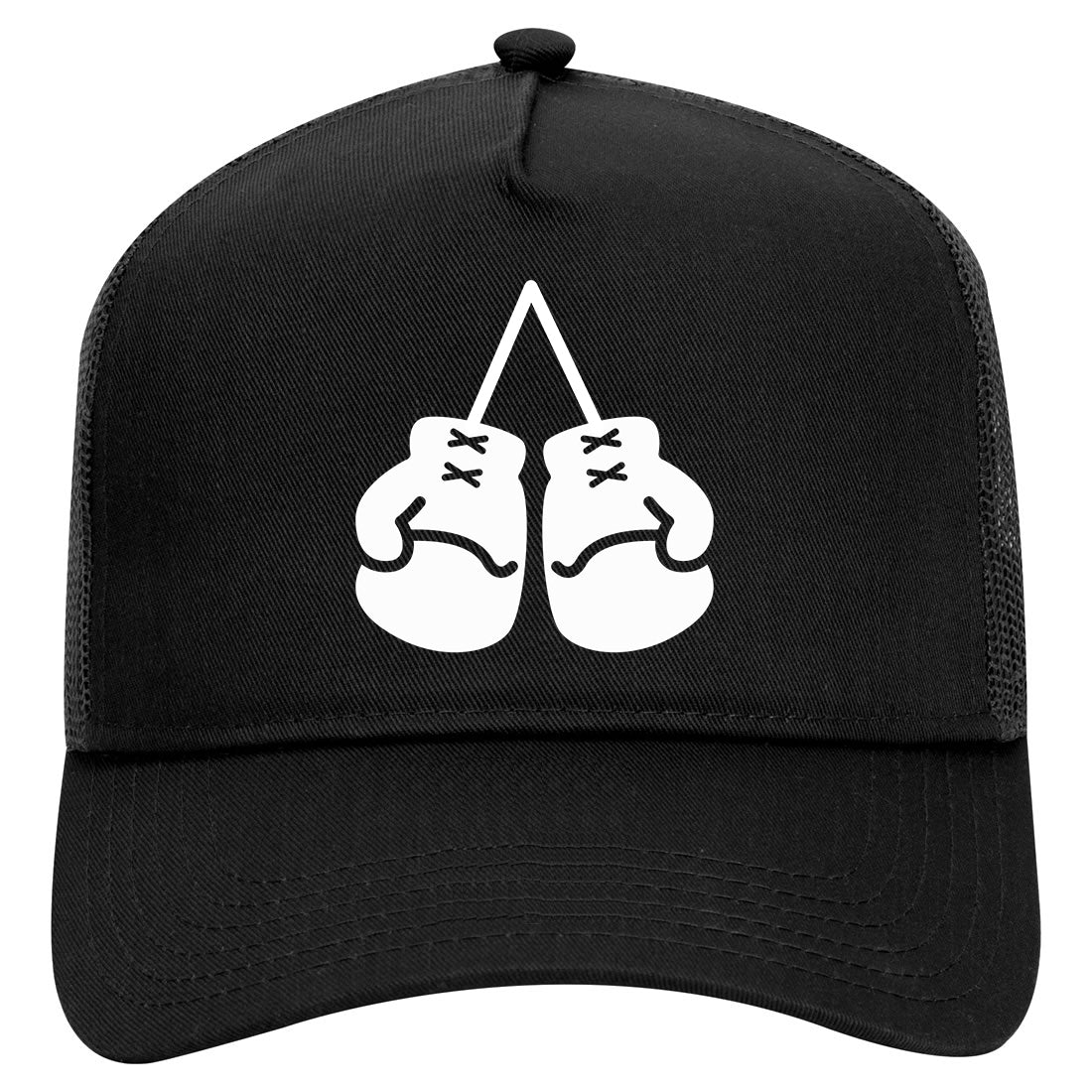 Boxing Gloves Mens Mesh Trucker Hat Black