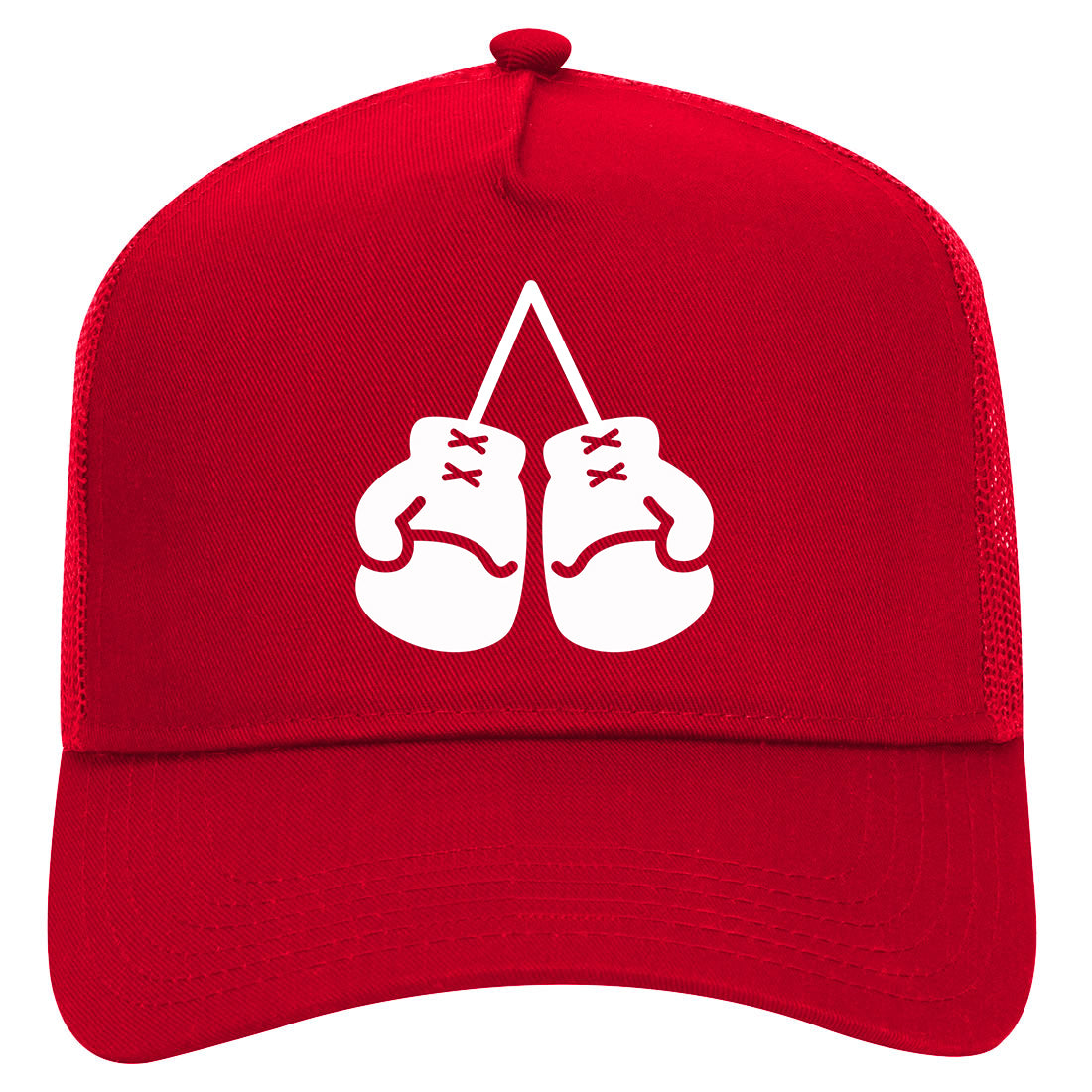Boxing Gloves Mens Mesh Trucker Hat Red