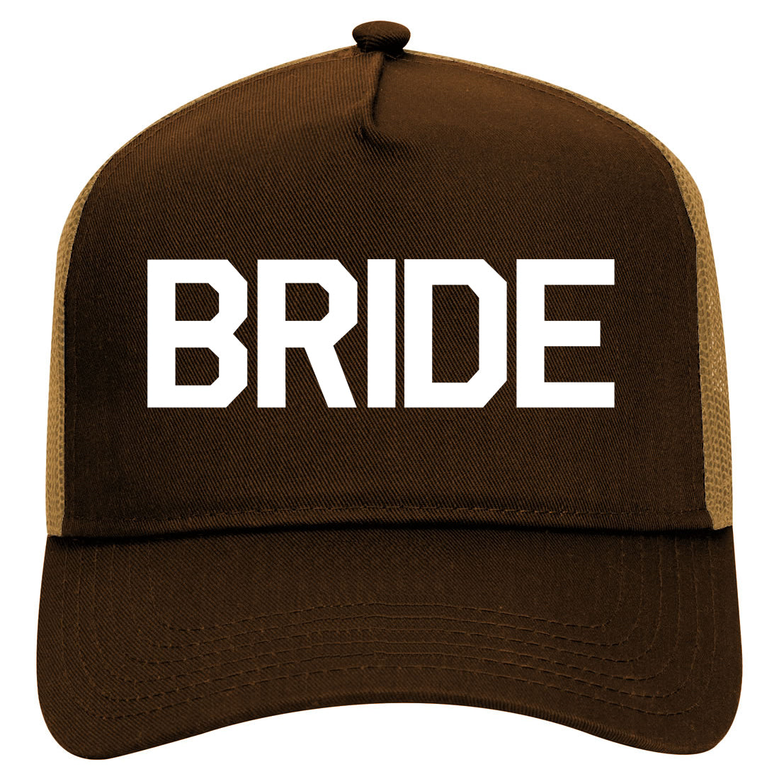 Bride Bachlorette Party Mens Mesh Trucker Hat Brown