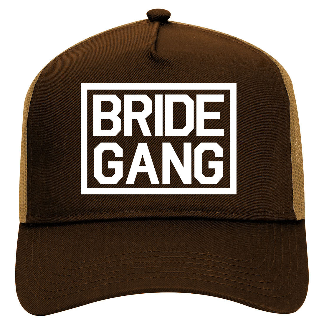 Bride Gang Bachlorette Party Mens Mesh Trucker Hat Brown