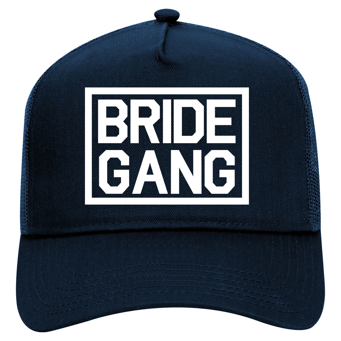 Bride Gang Bachlorette Party Mens Mesh Trucker Hat Navy Blue