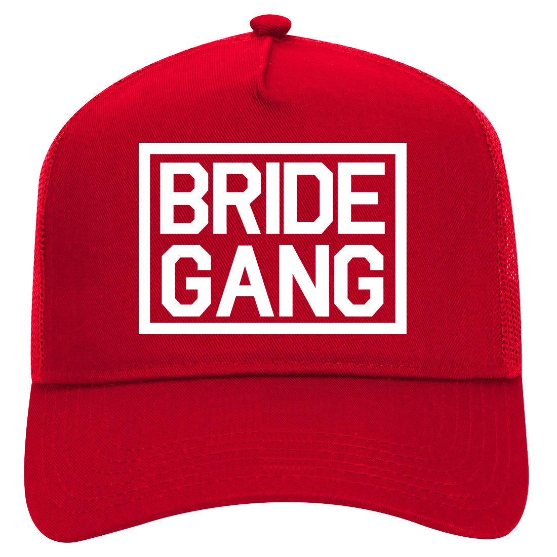 Bride Gang Bachlorette Party Mens Mesh Trucker Hat Red