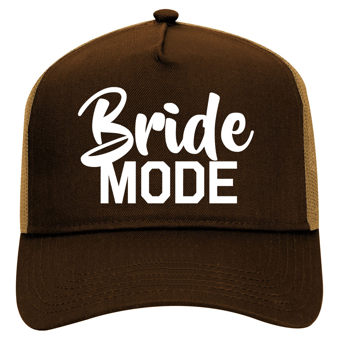 Bride Mode Bridal Mens Mesh Trucker Hat Brown